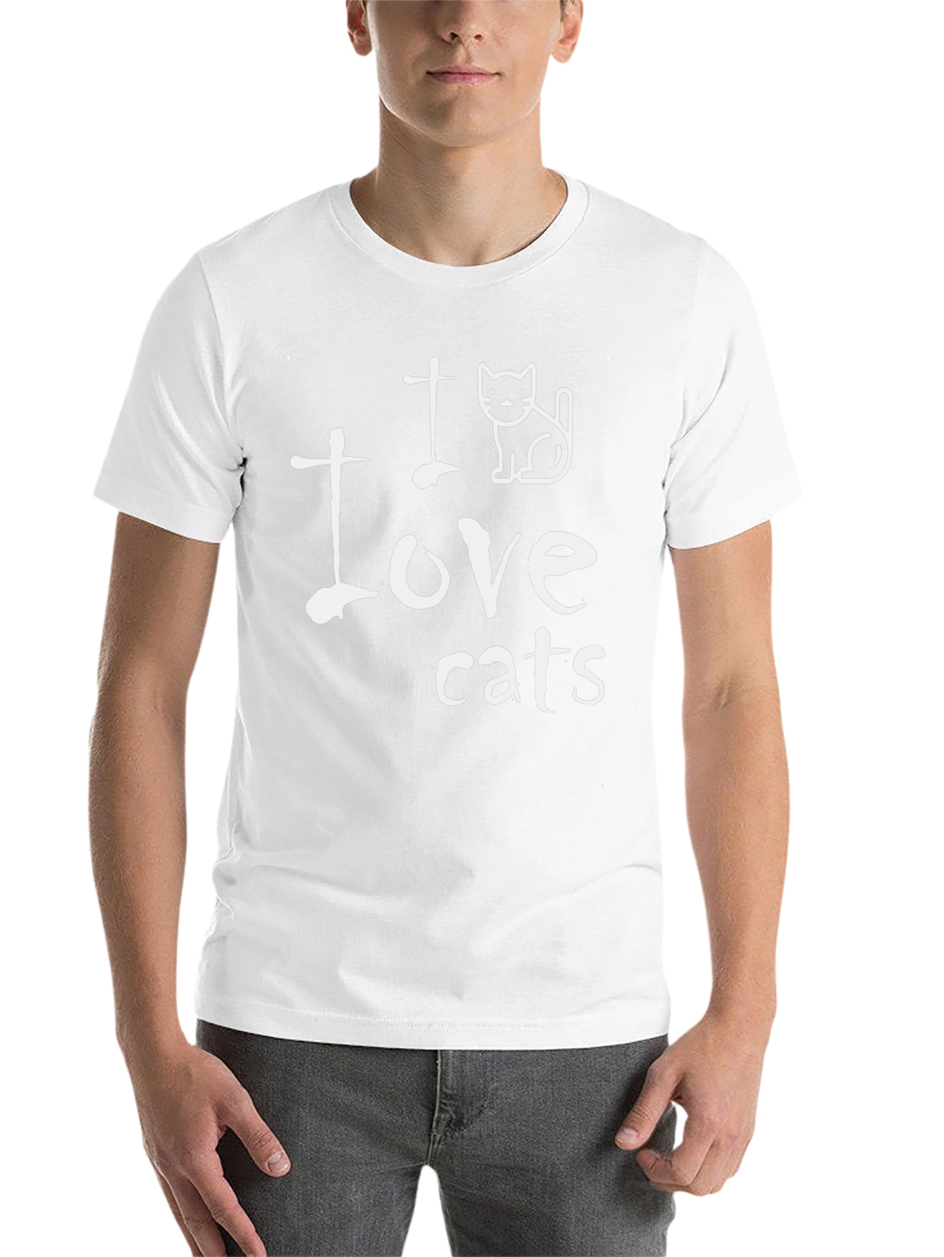 I Love Cats Graphic T-Shirt - Black