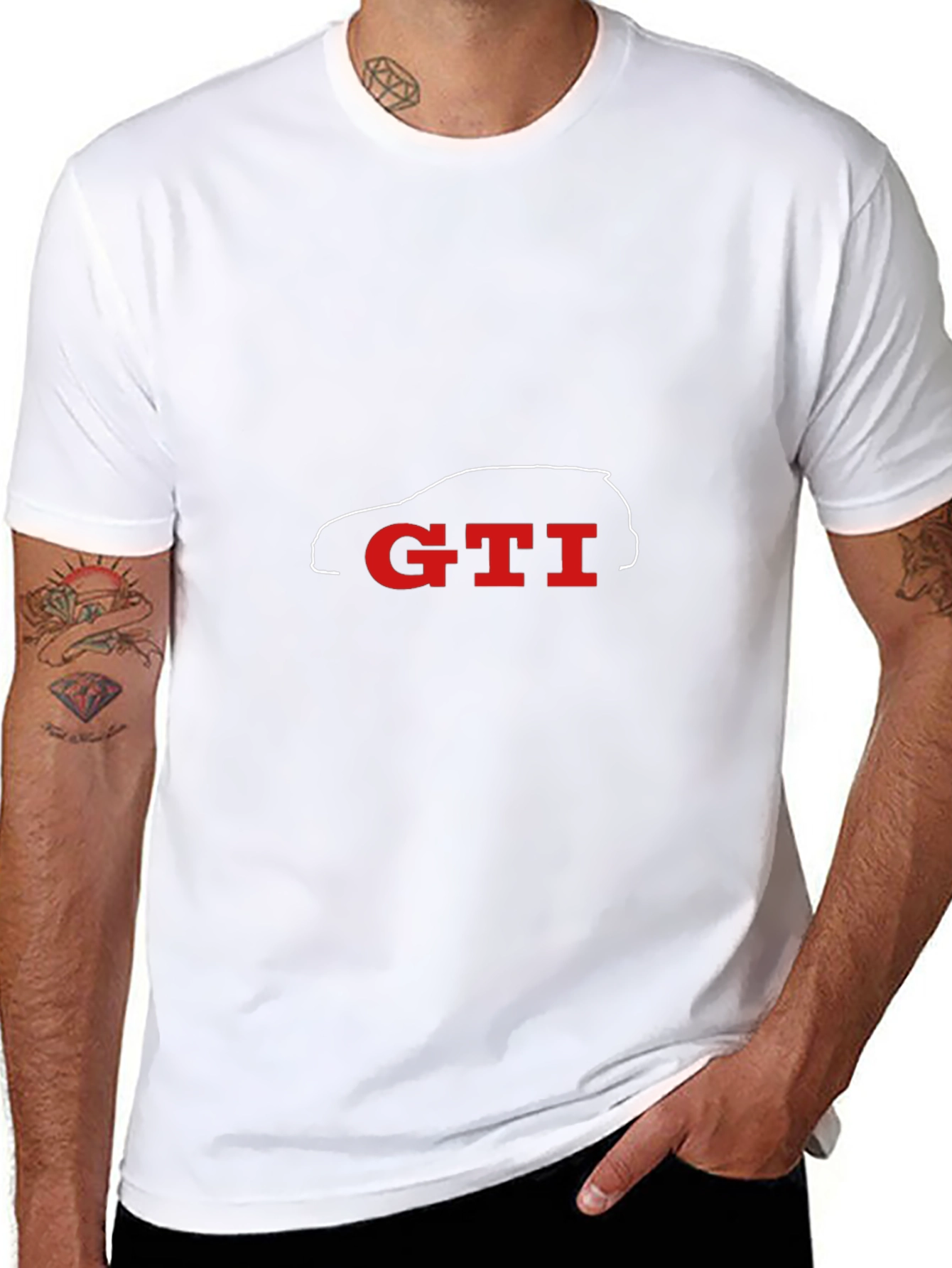 GTI Car Silhouette Black T-Shirt