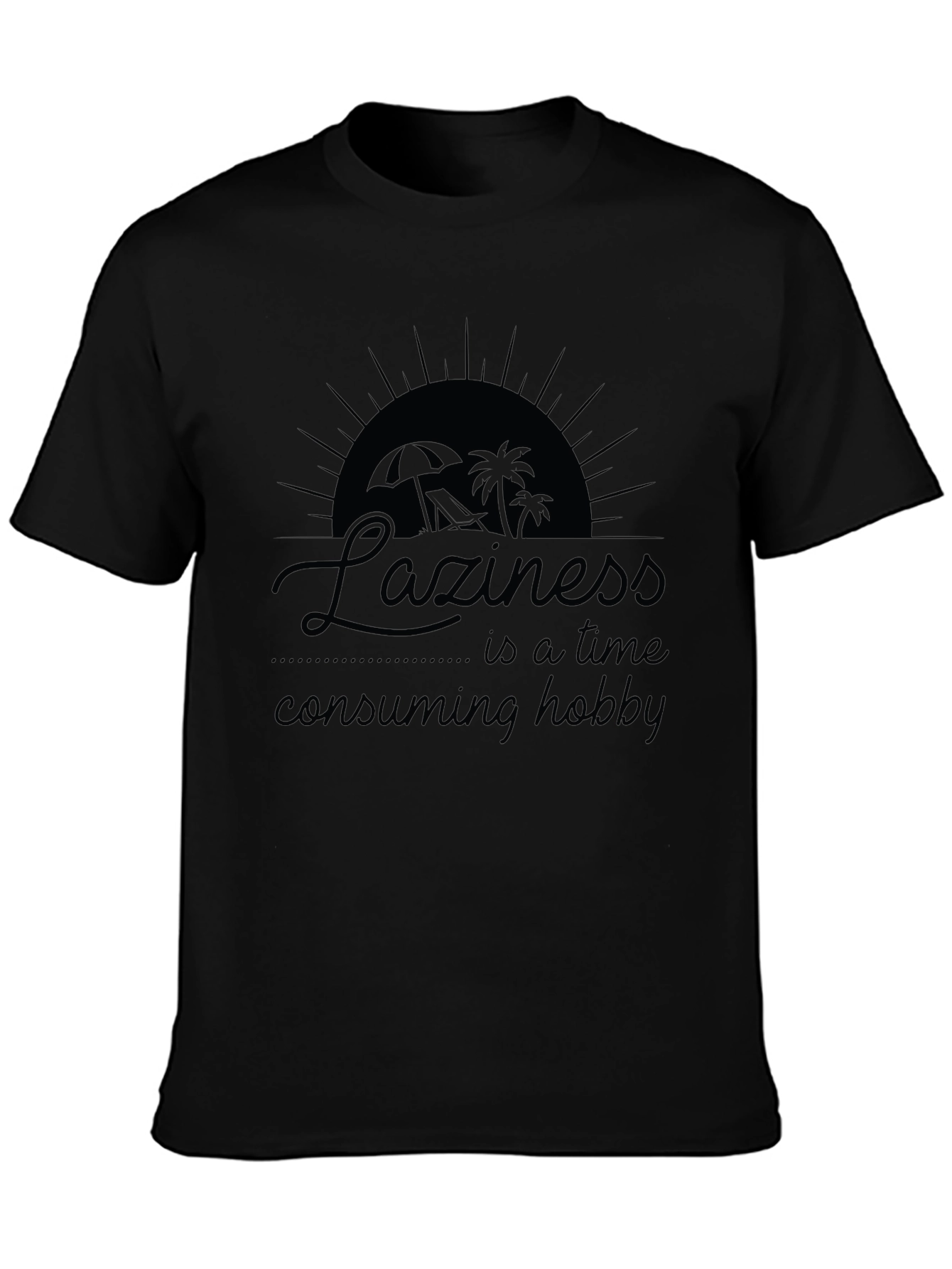 Laziness Hobby Black Graphic T-Shirt
