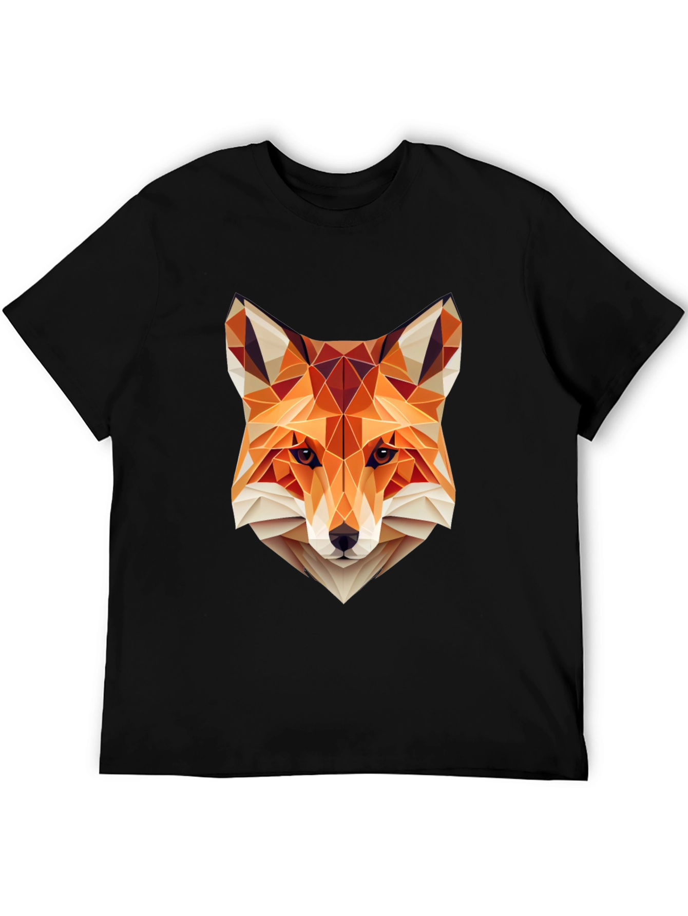 Geometric Fox Head Graphic T-Shirt - Stylish & Unique Design