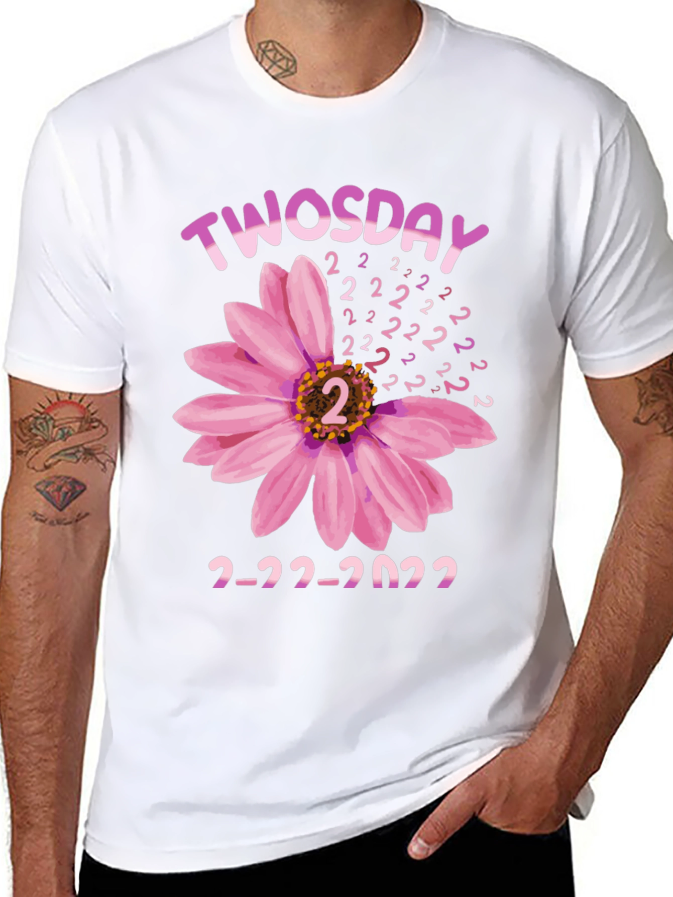 Twosday 2-22-2022 Floral Graphic T-Shirt