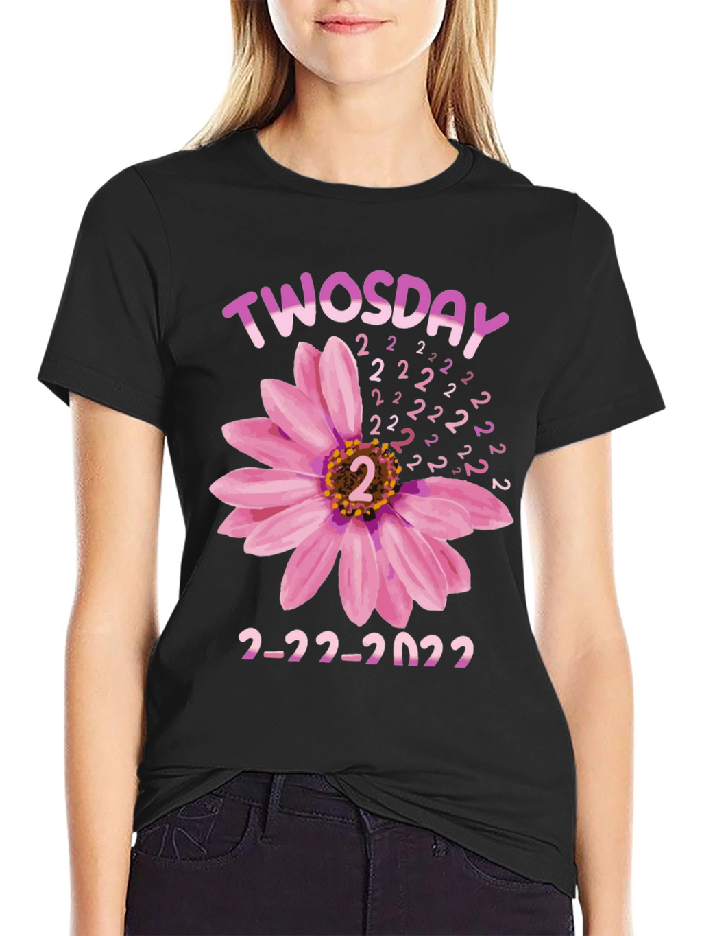 Twosday 2-22-2022 Floral Graphic T-Shirt
