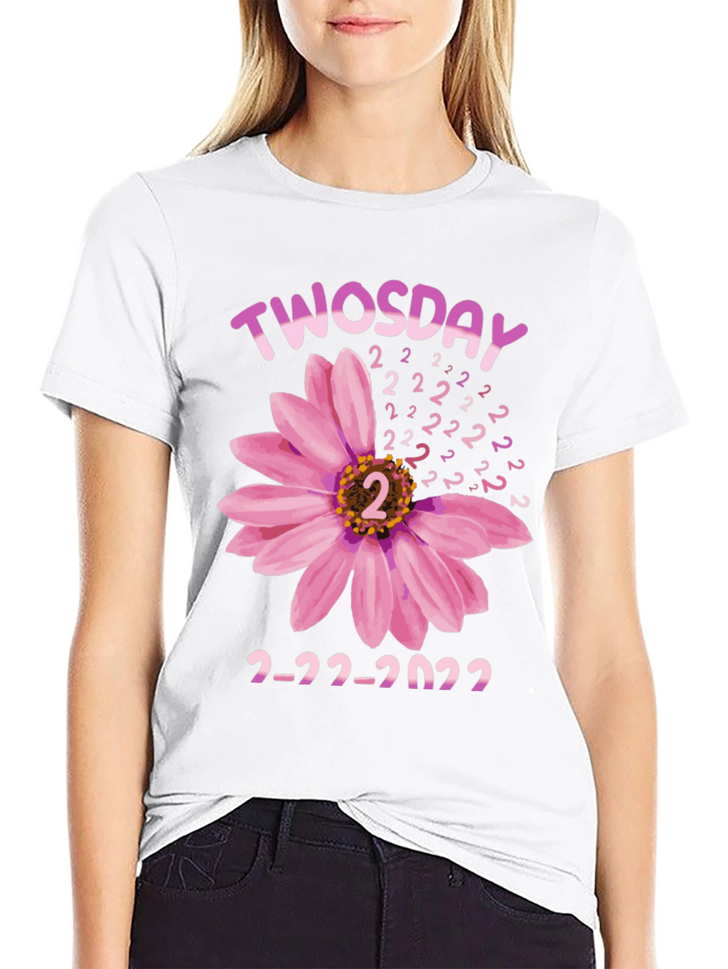 Twosday 2-22-2022 Floral Graphic T-Shirt