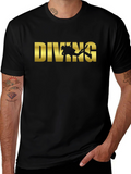 Diving Graphic T-Shirt - Black