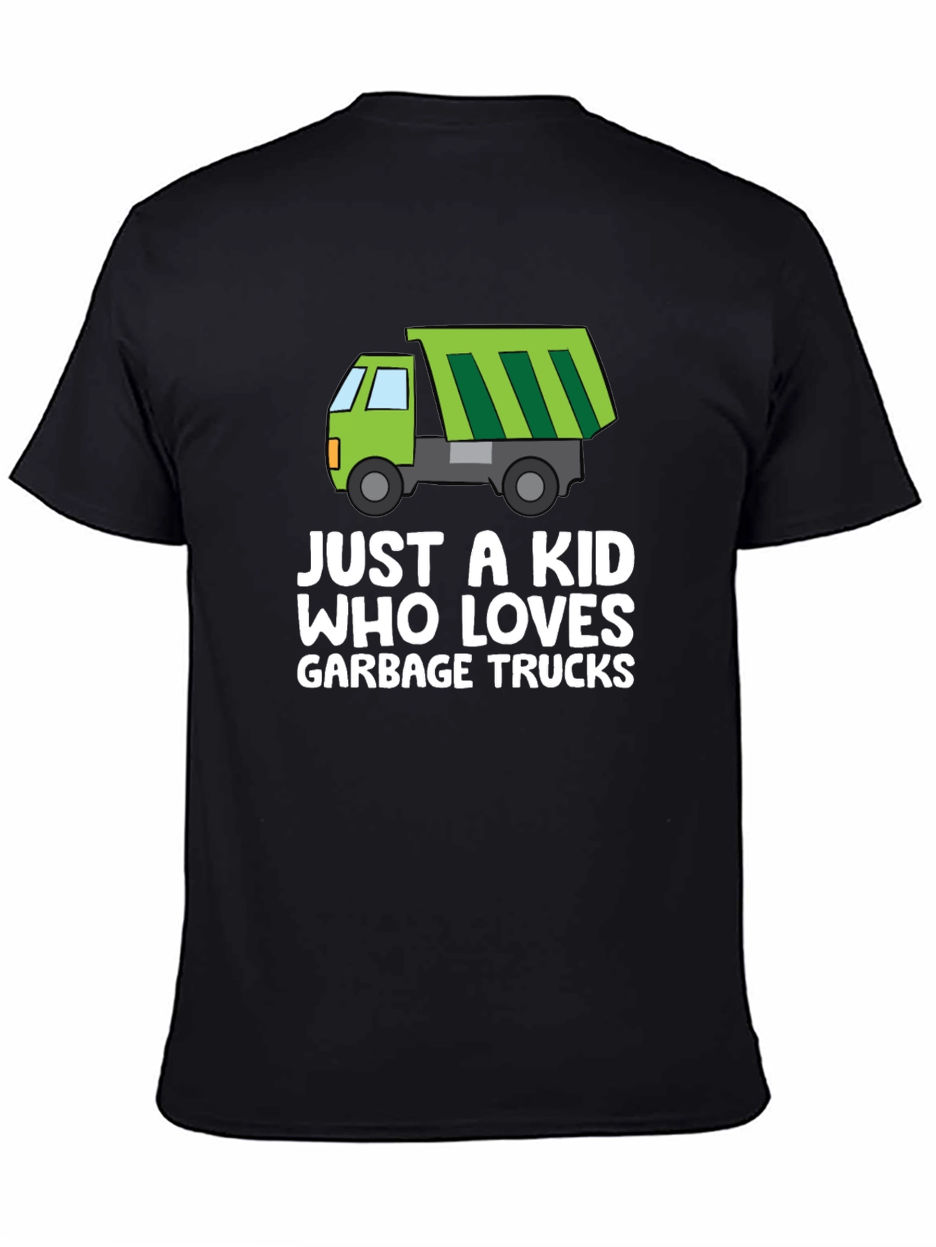 Just a Kid Who Loves Garbage Trucks Graphic Tee