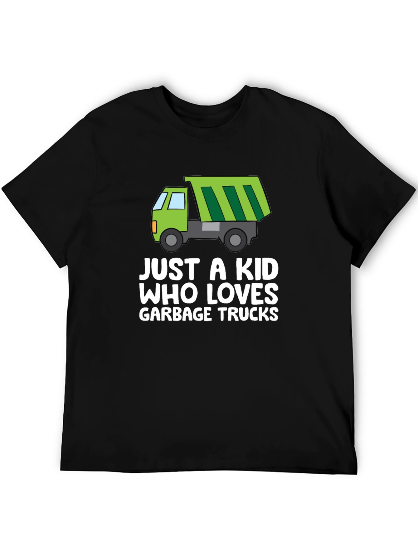 Just a Kid Who Loves Garbage Trucks Graphic Tee