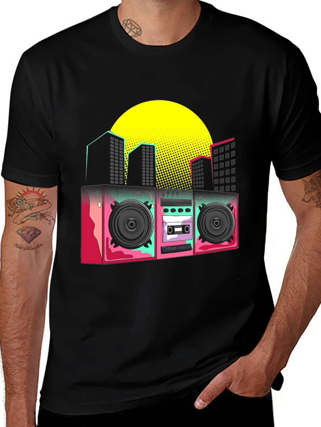 Retro Boombox Graphic T-Shirt