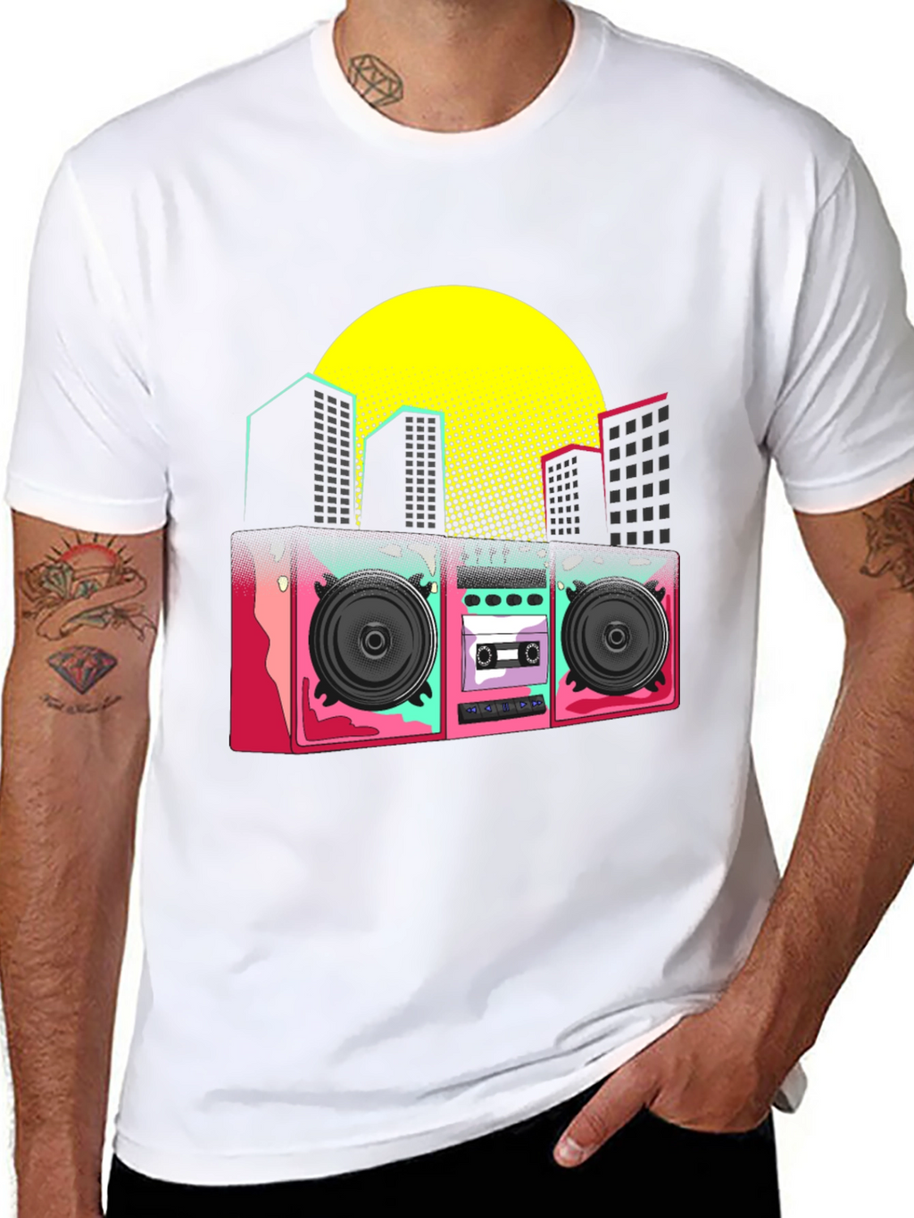 Retro Boombox Graphic T-Shirt