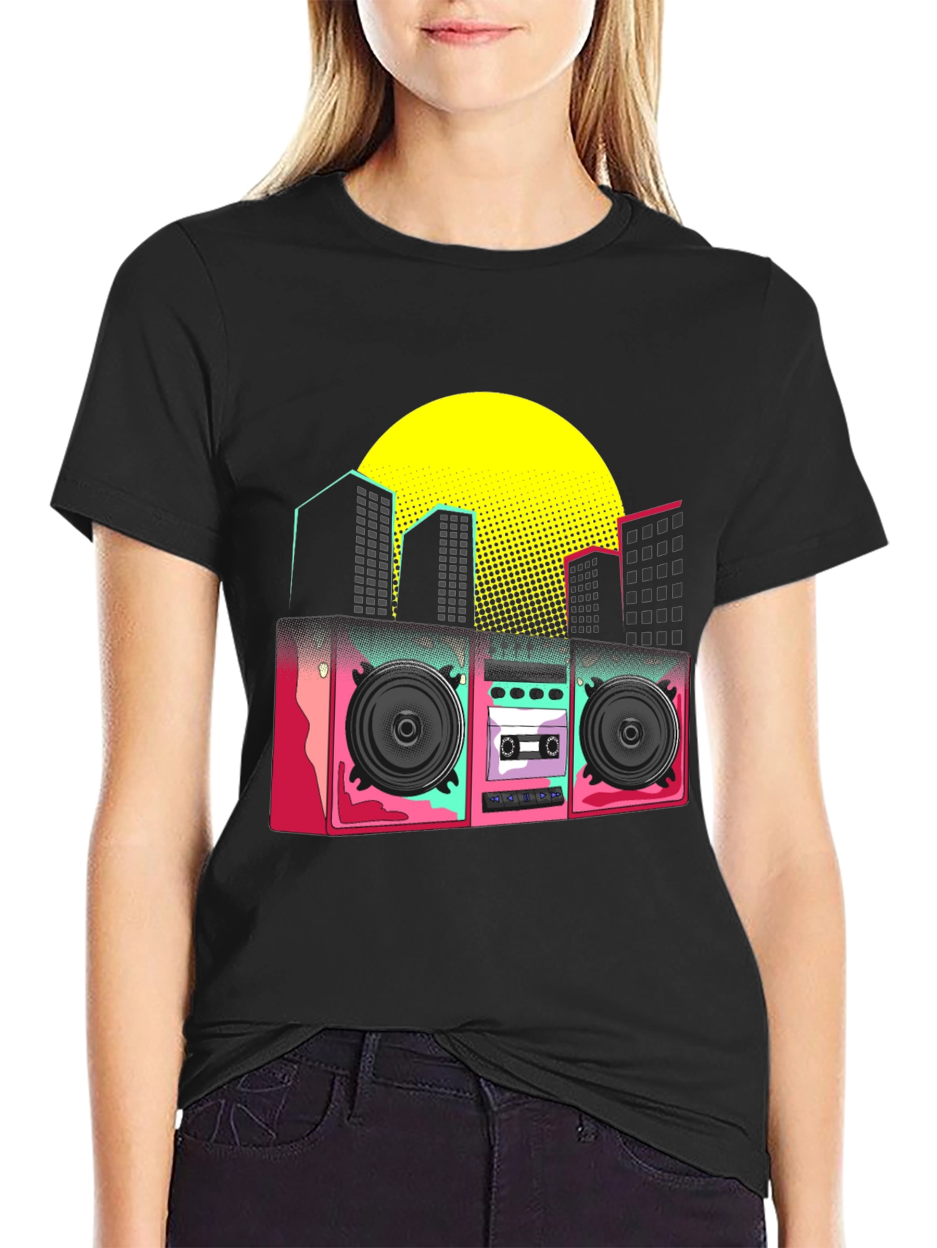Retro Boombox Graphic T-Shirt