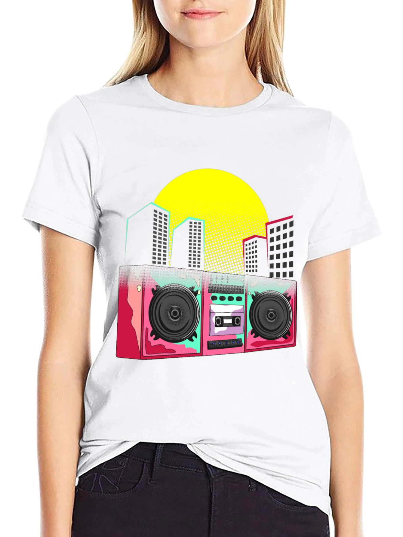 Retro Boombox Graphic T-Shirt