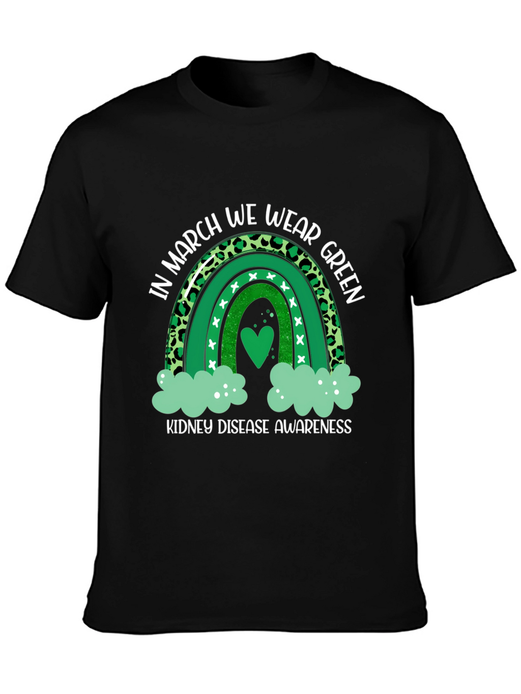 Kidney Disease Awareness Green Rainbow T-Shirt