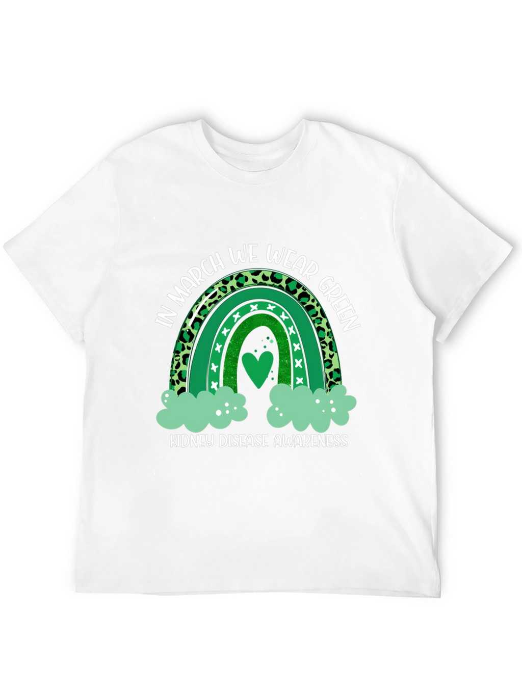 Kidney Disease Awareness Green Rainbow T-Shirt