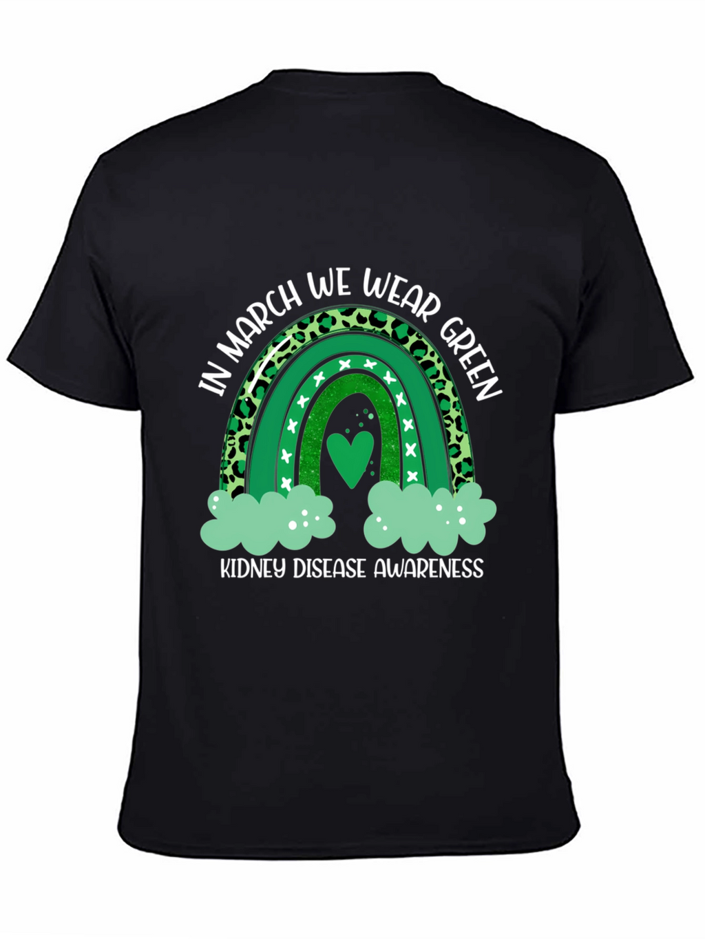 Kidney Disease Awareness Green Rainbow T-Shirt