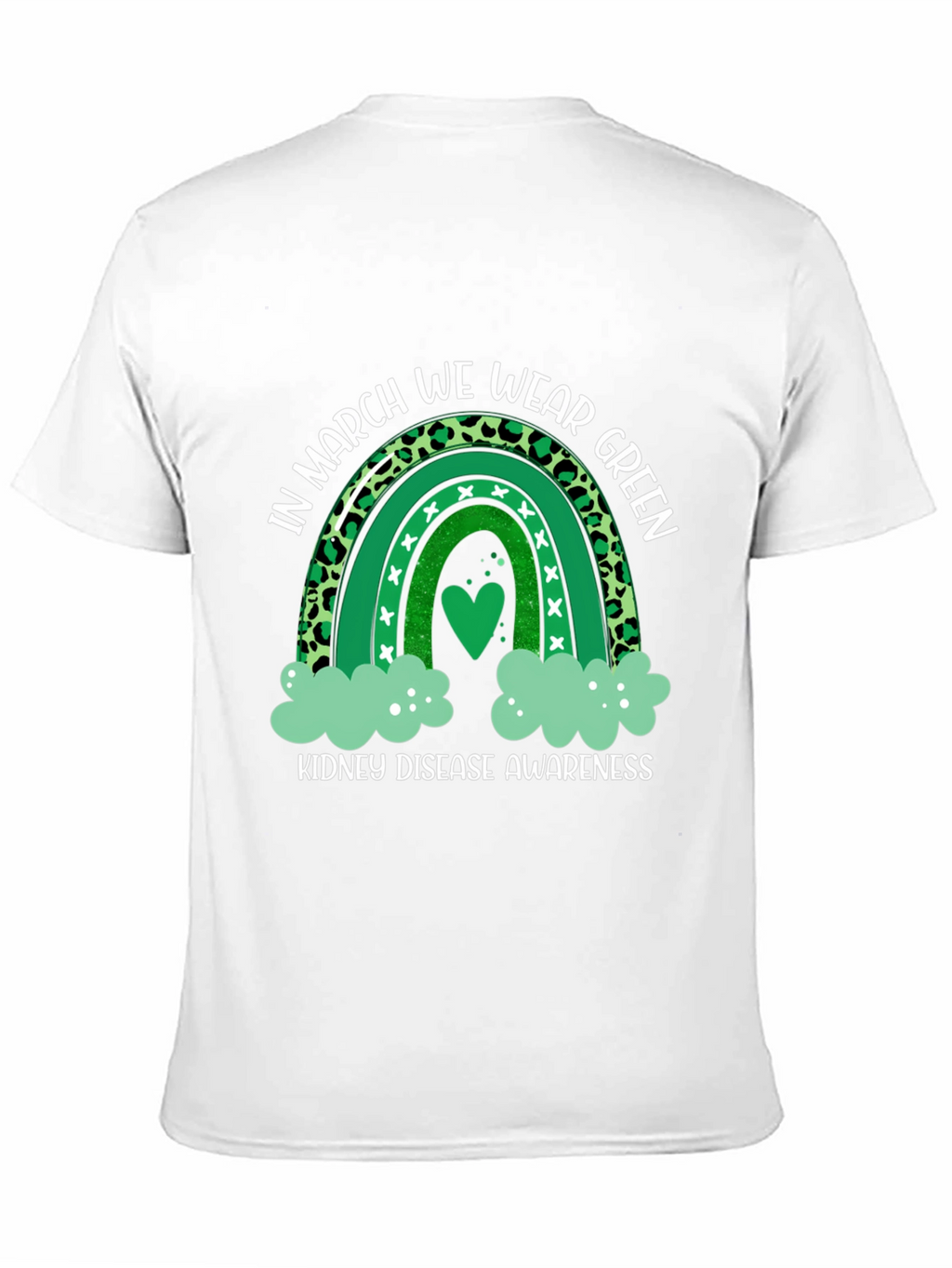 Kidney Disease Awareness Green Rainbow T-Shirt