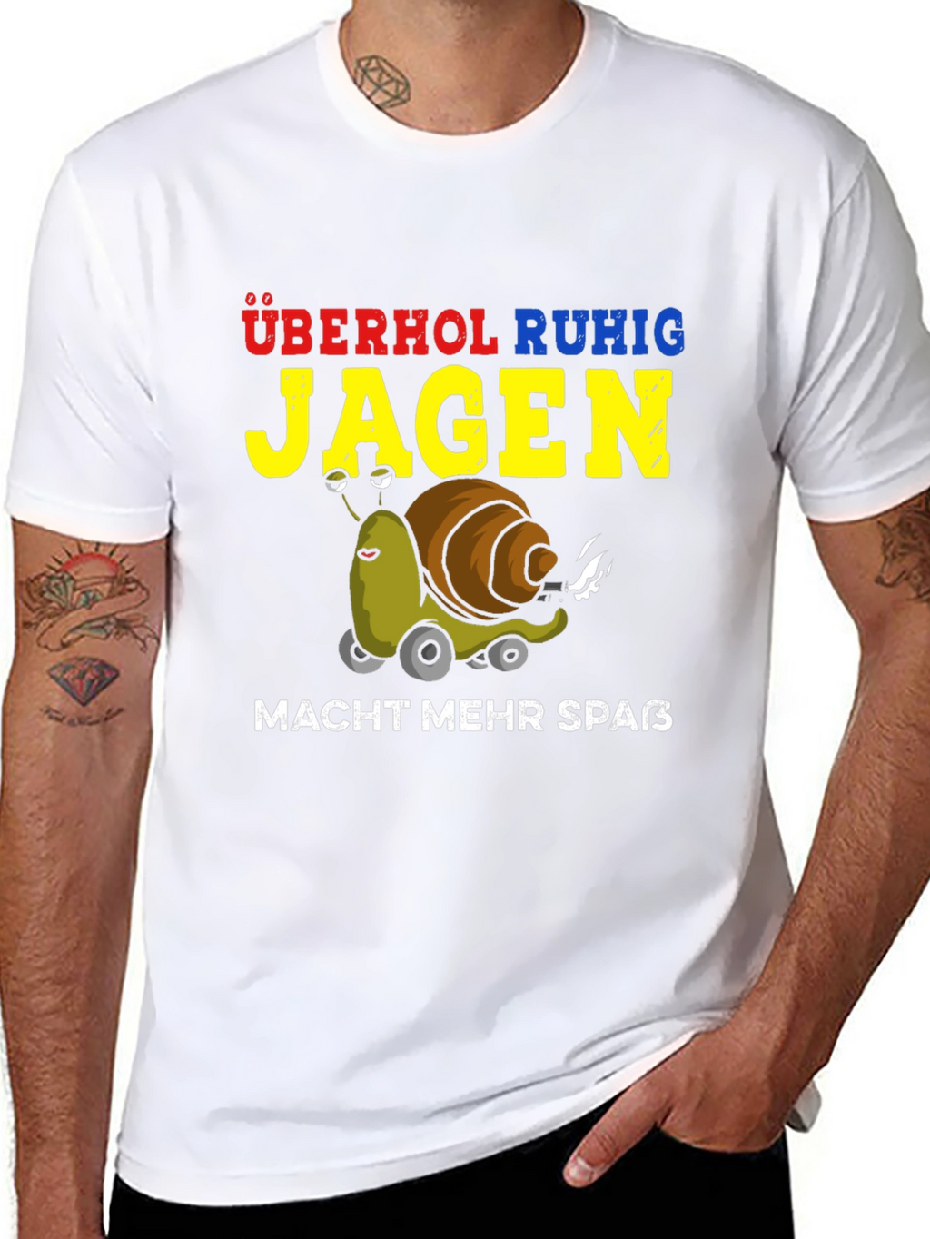 Funny Snail Racing T-Shirt - Overhol Ruhig Jagen