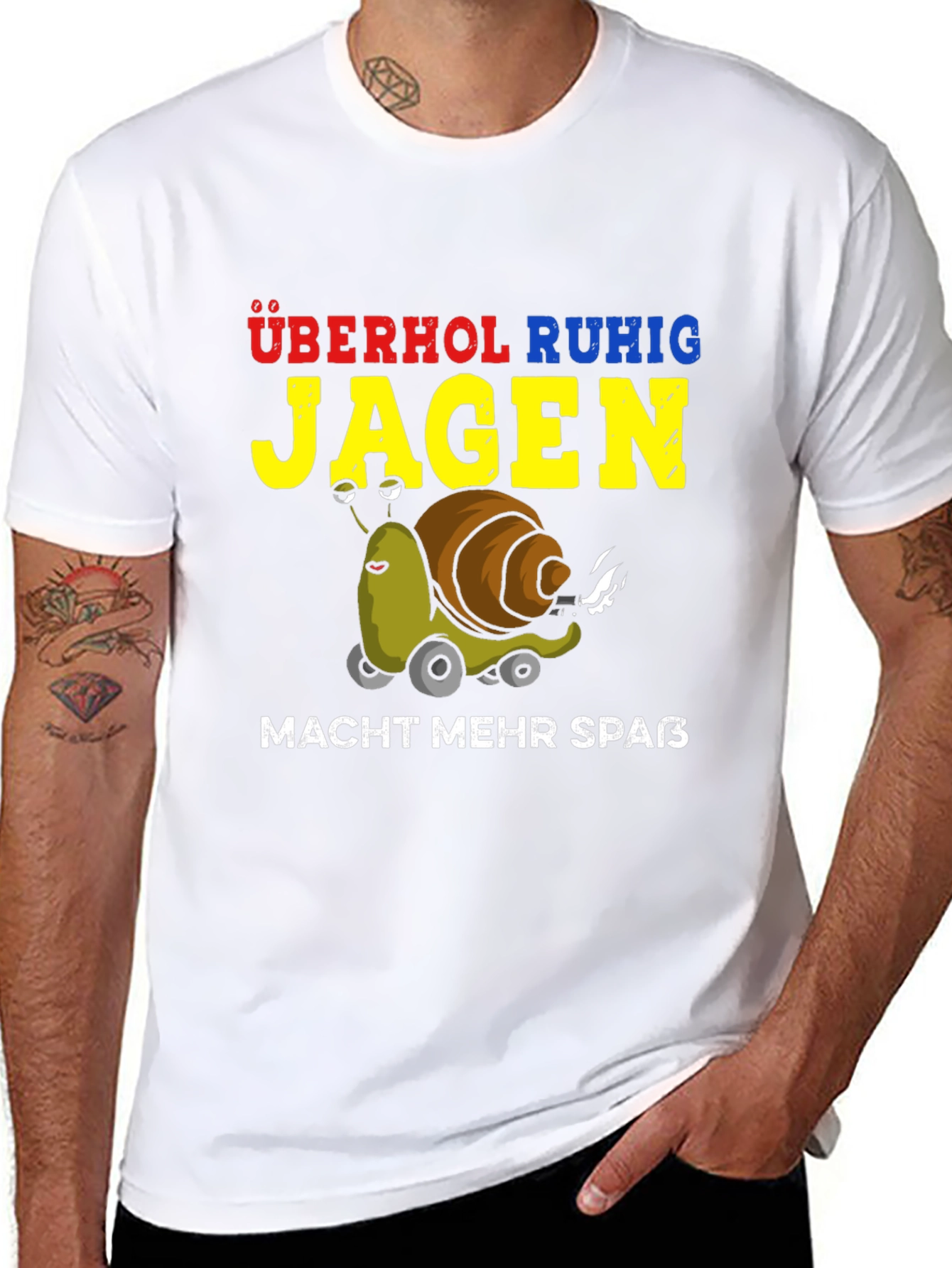 Funny Snail Racing T-Shirt - Overhol Ruhig Jagen