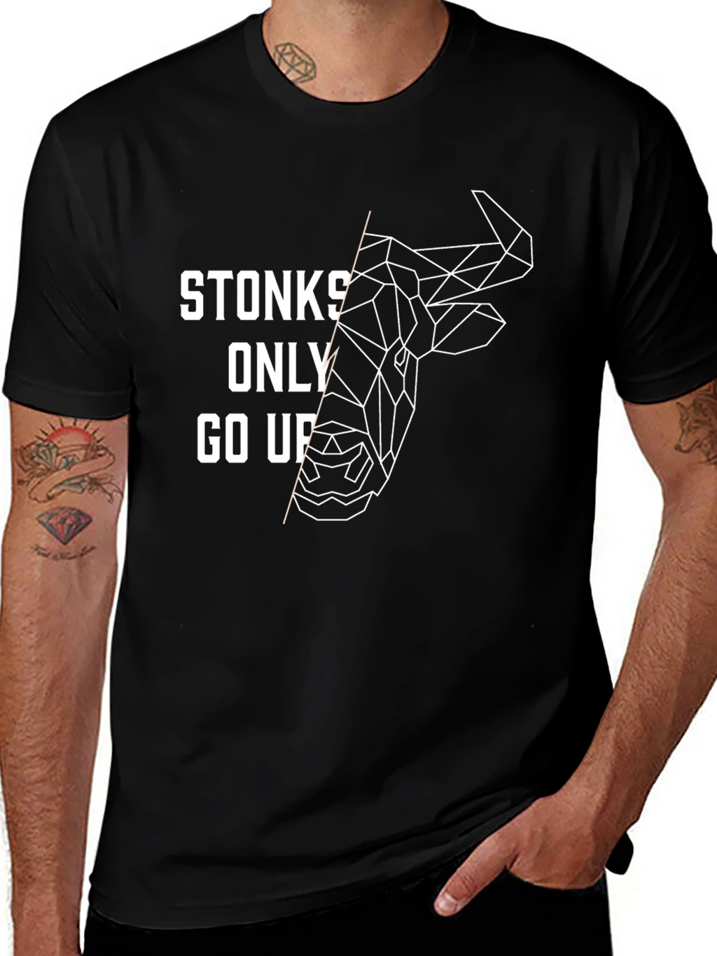 Stonks Only Go Up Graphic Tee - Black