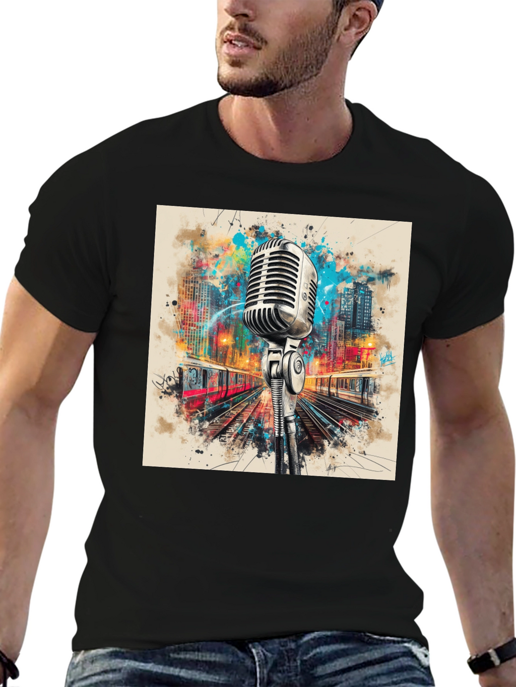 Retro Microphone Graphic Tee