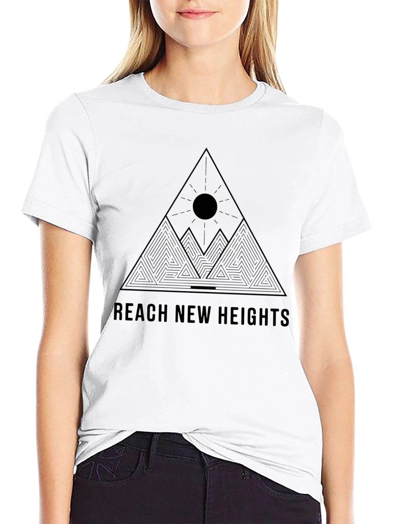 Reach New Heights Black Graphic Tee