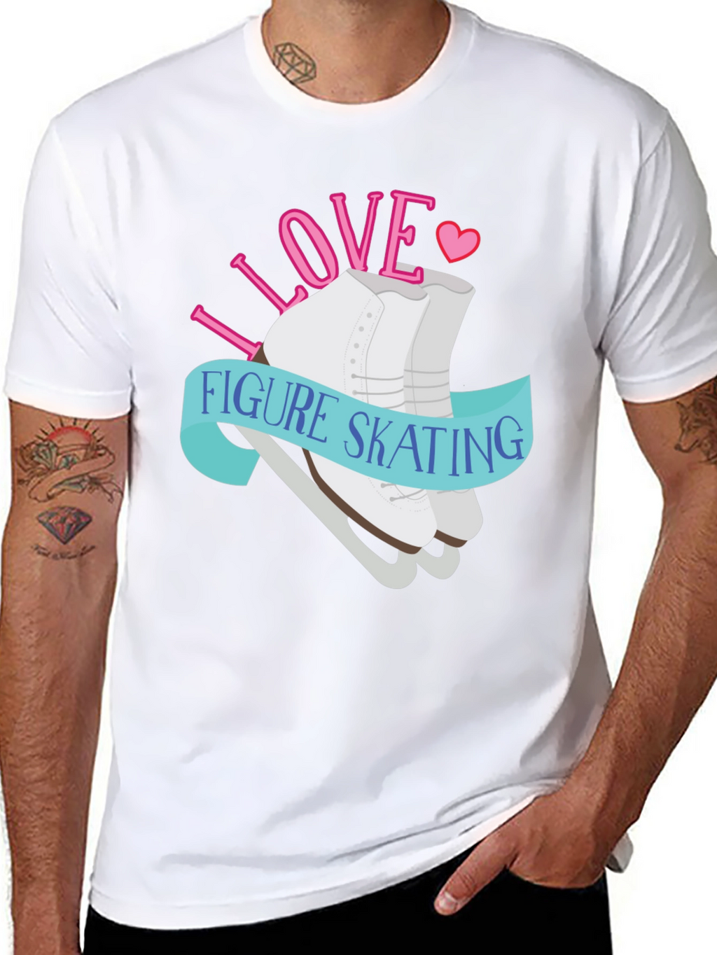 I Love Figure Skating Graphic Tee Shirt