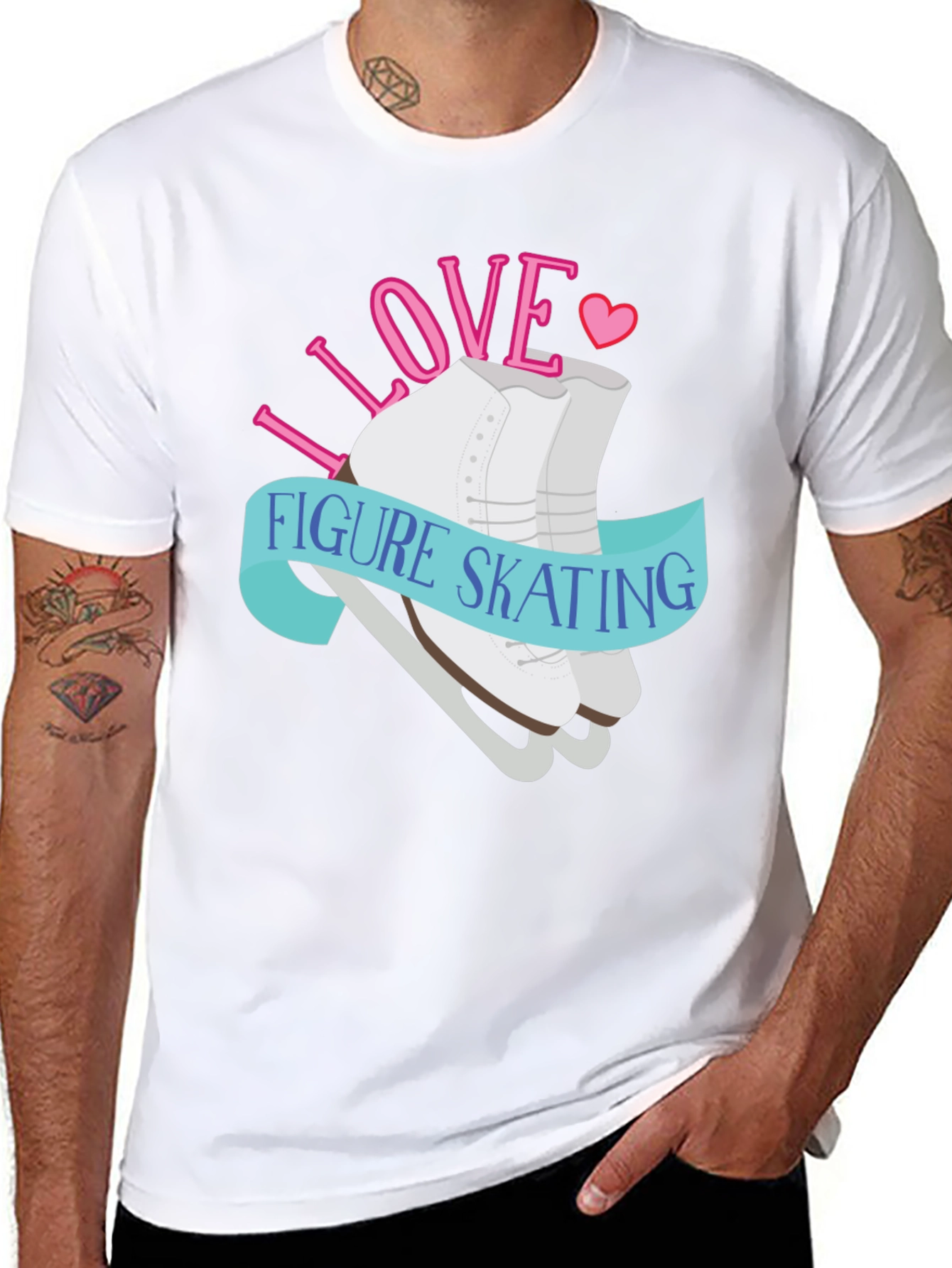 I Love Figure Skating Graphic Tee Shirt