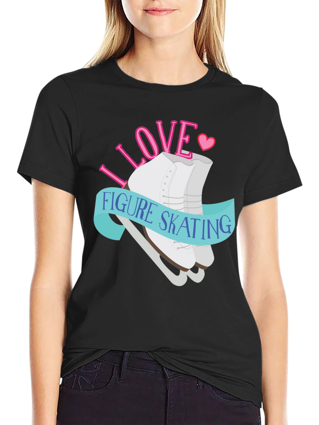 I Love Figure Skating Graphic Tee Shirt