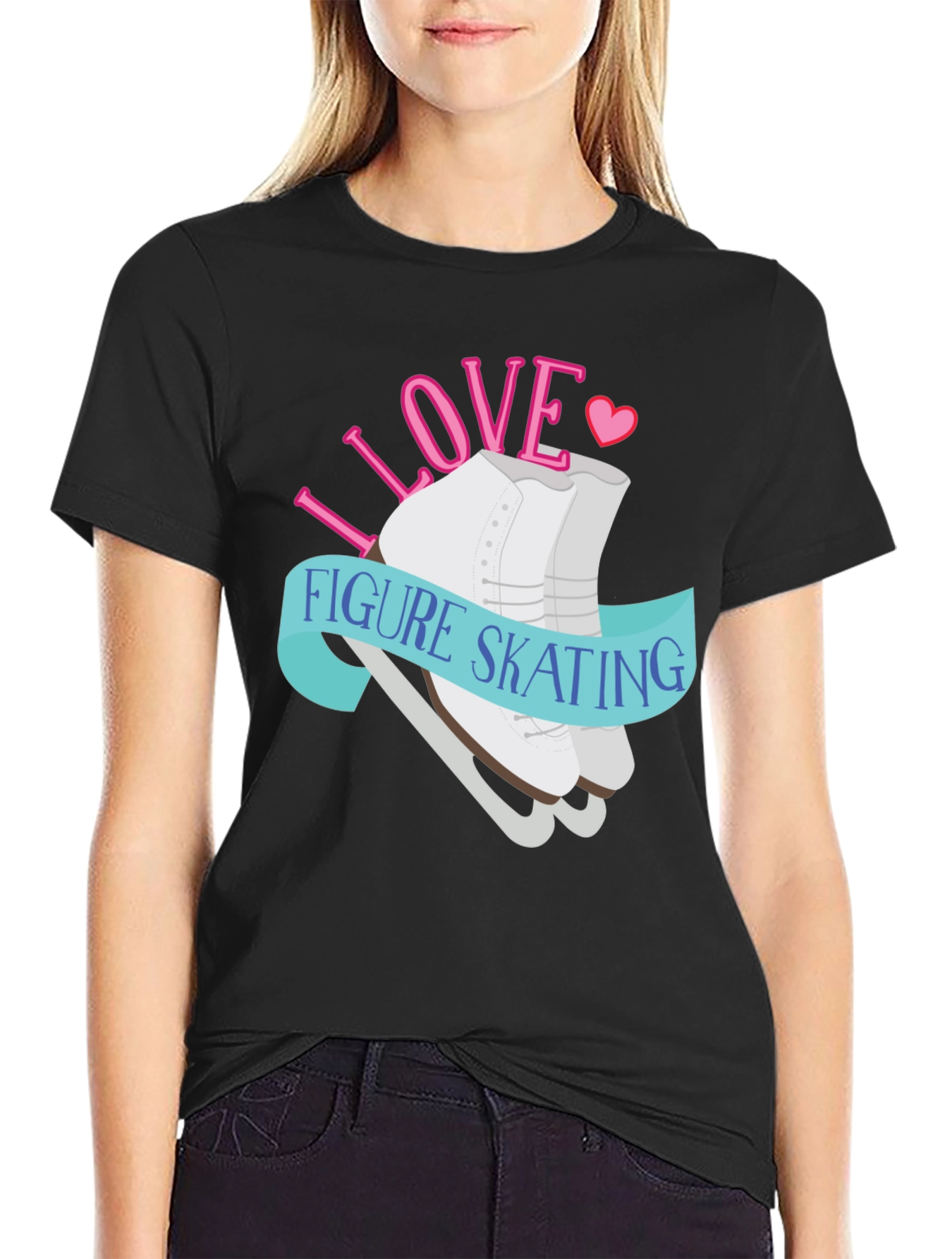 I Love Figure Skating Graphic Tee Shirt
