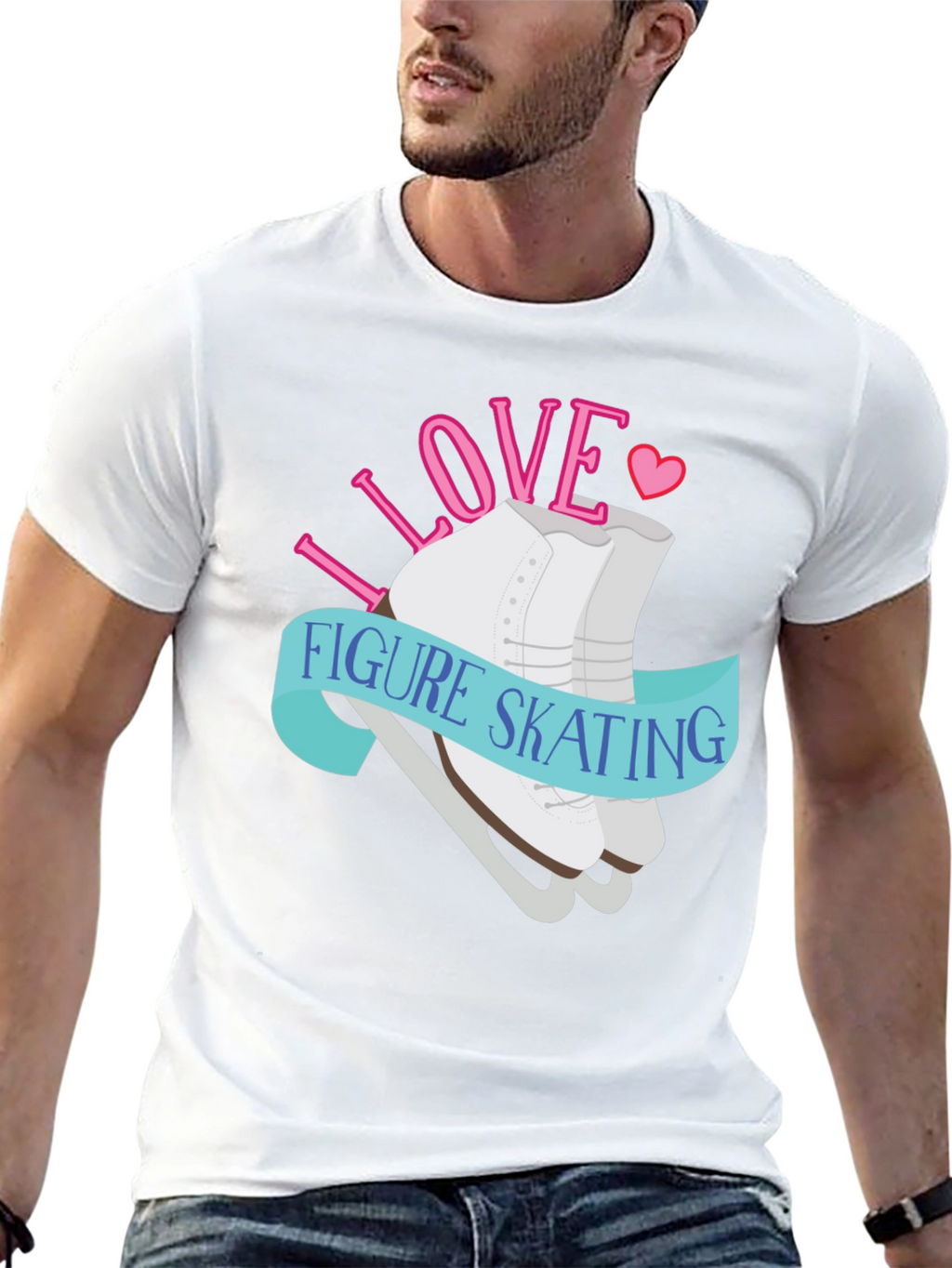 I Love Figure Skating Graphic Tee Shirt