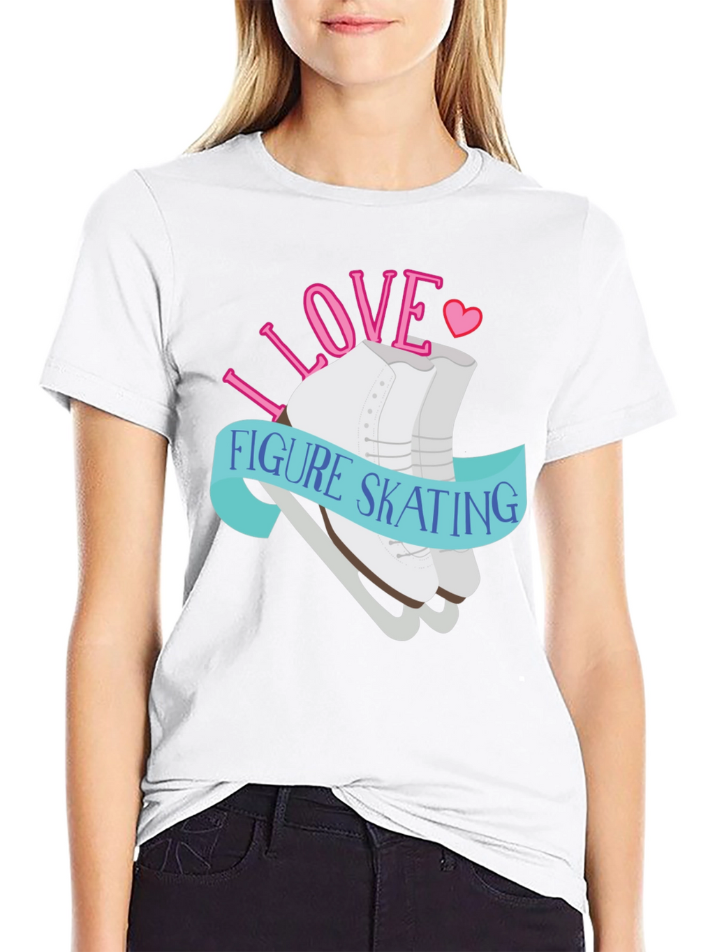 I Love Figure Skating Graphic Tee Shirt