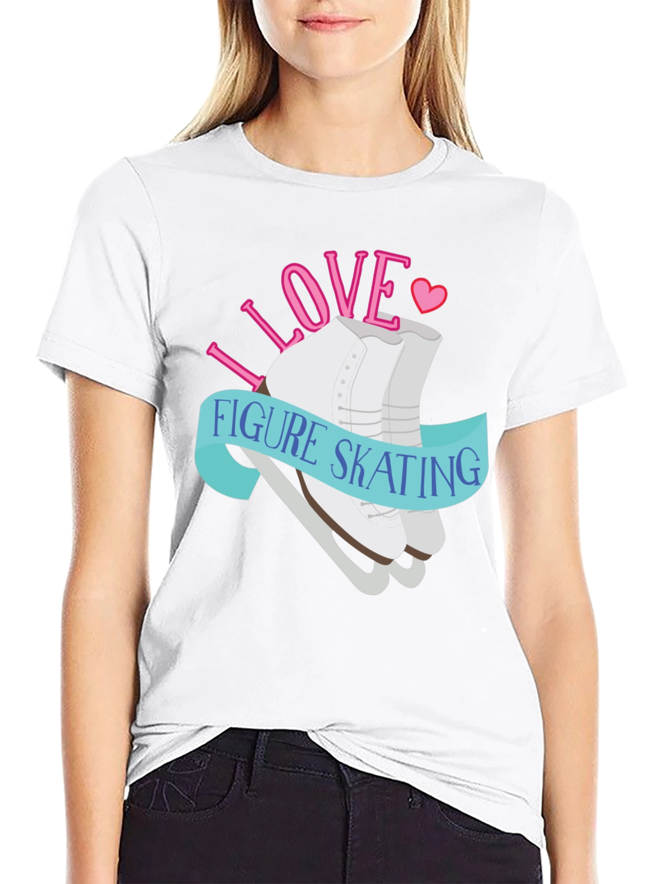 I Love Figure Skating Graphic Tee Shirt