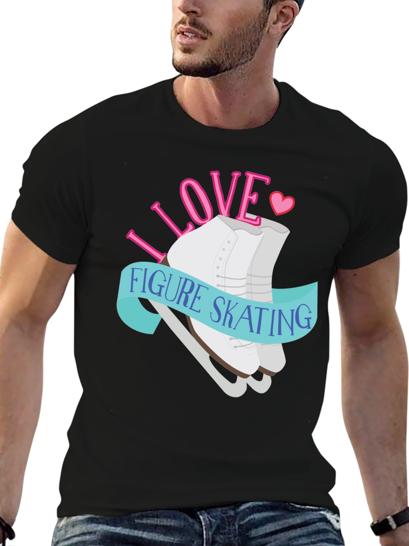 I Love Figure Skating Graphic Tee Shirt