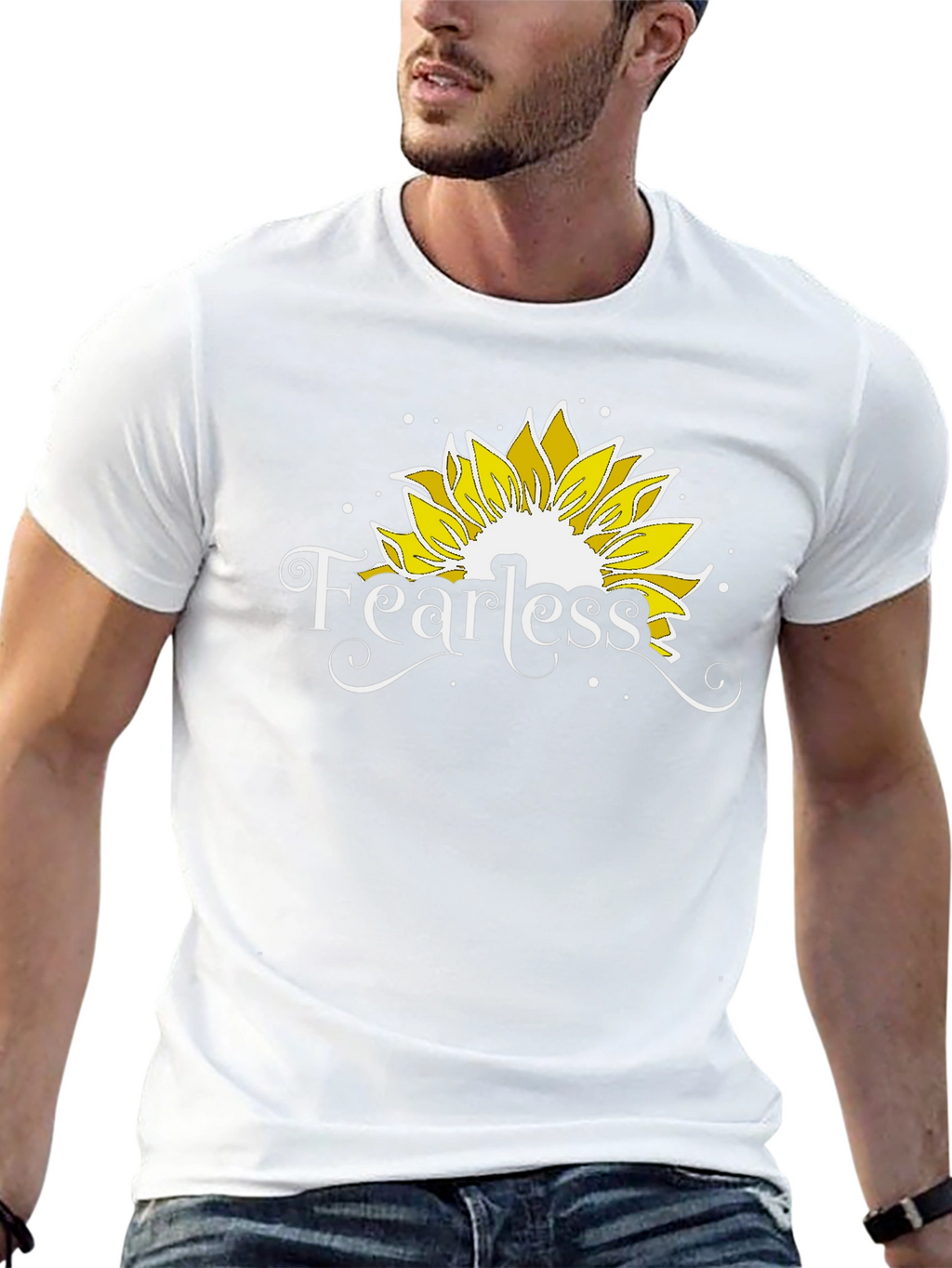 Fearless Sunflower Graphic Tee - Black