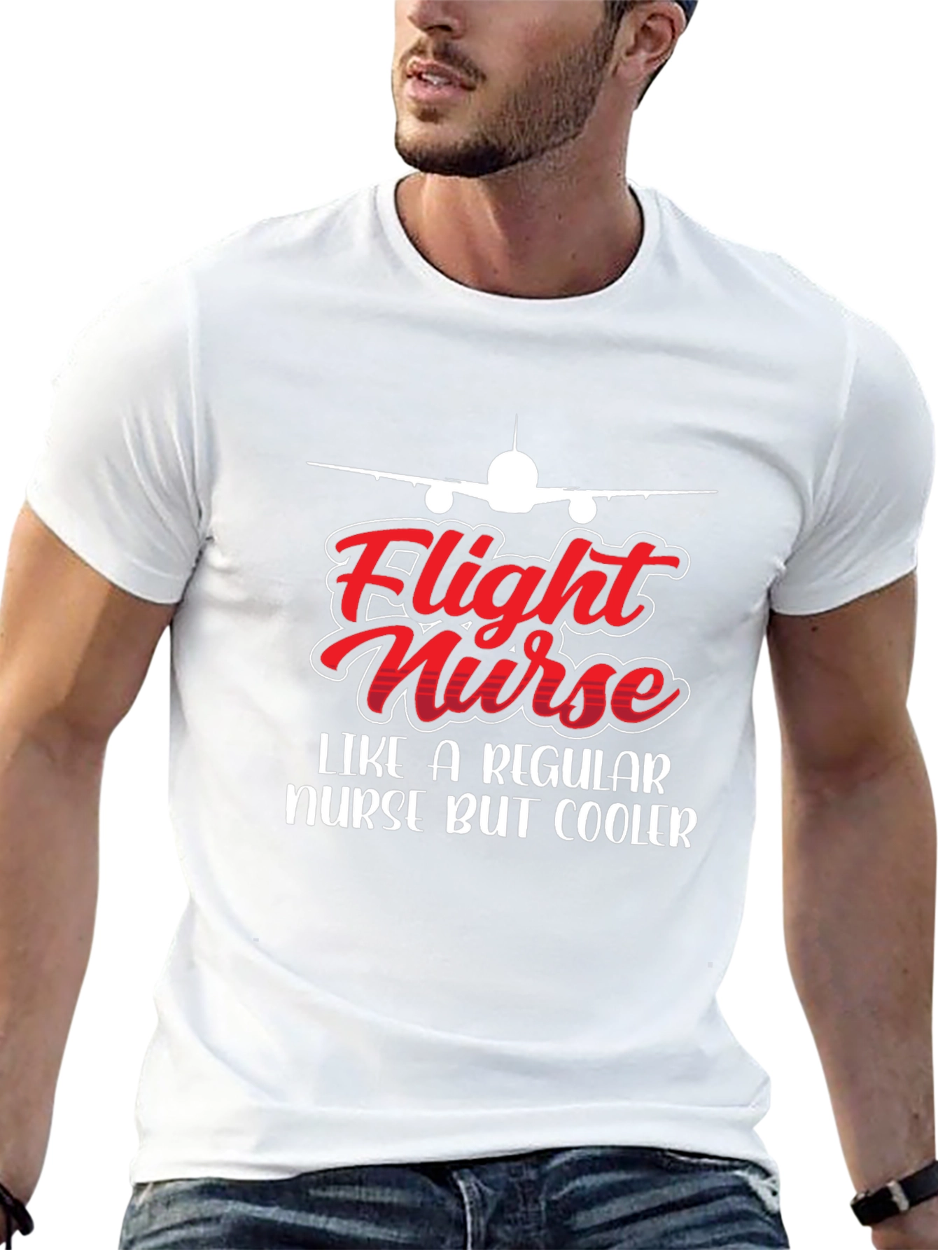 Flight Nurse T-Shirt - Airplane & Cool Nurse Graphic