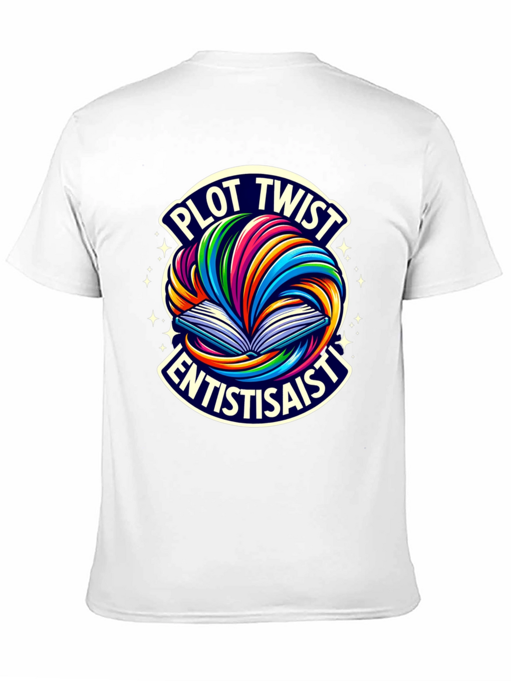 Plot Twist Enthusiast Graphic Tee - Black Cotton T-Shirt