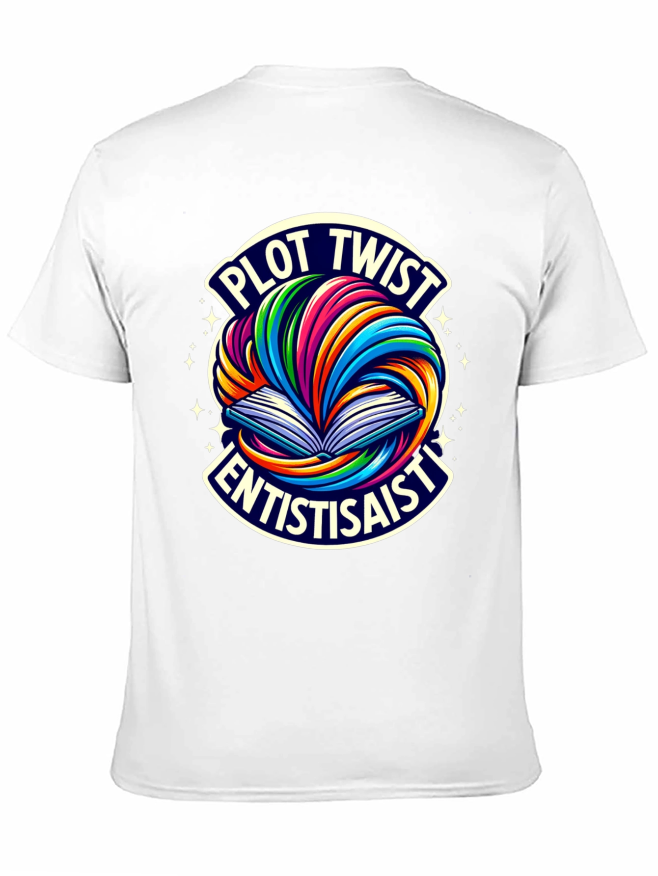 Plot Twist Enthusiast Graphic Tee - Black Cotton T-Shirt