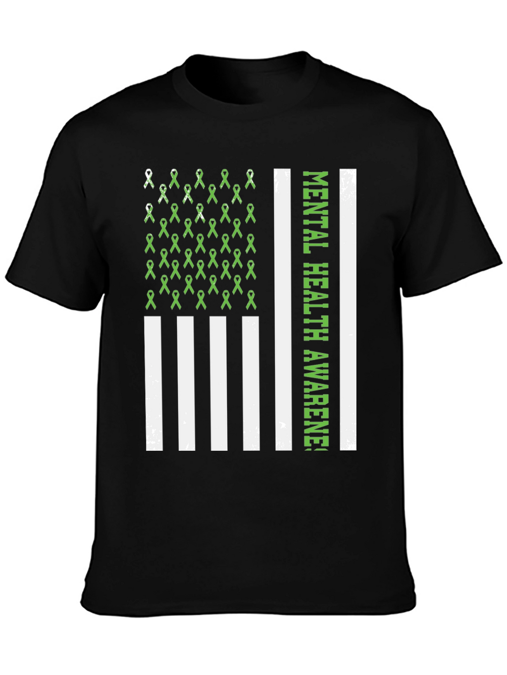 Mental Health Awareness Ribbon Flag T-Shirt