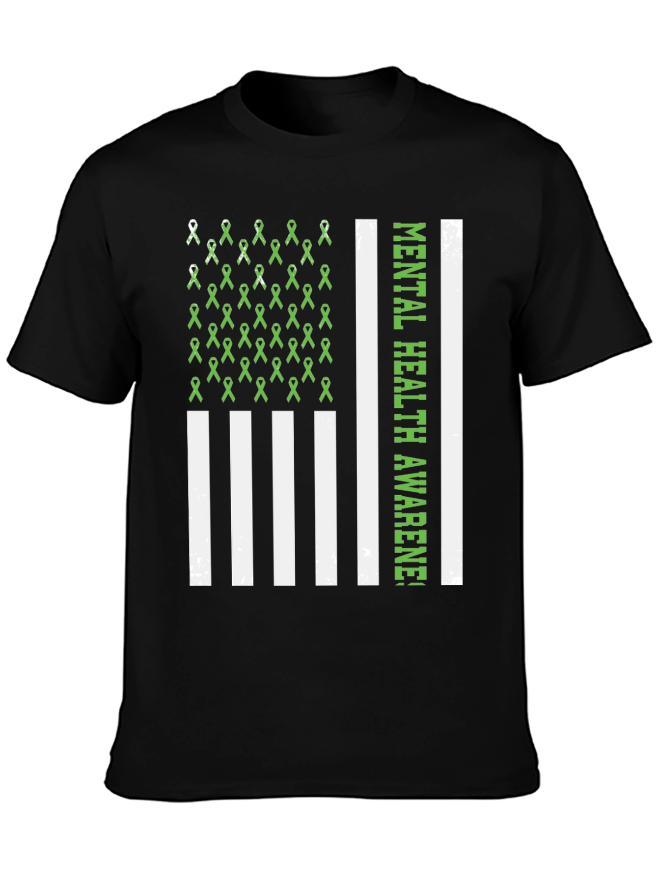 Mental Health Awareness Ribbon Flag T-Shirt