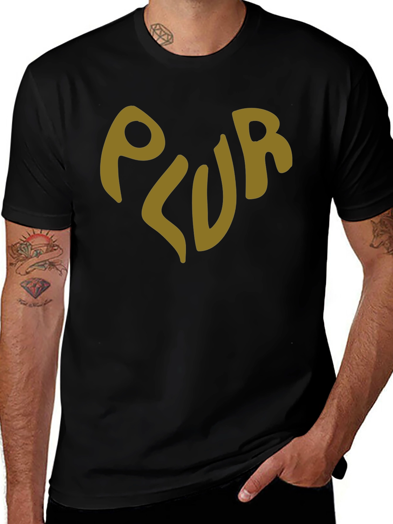 PLUR Graphic Tee - Peace Love Unity Respect - Black T-Shirt