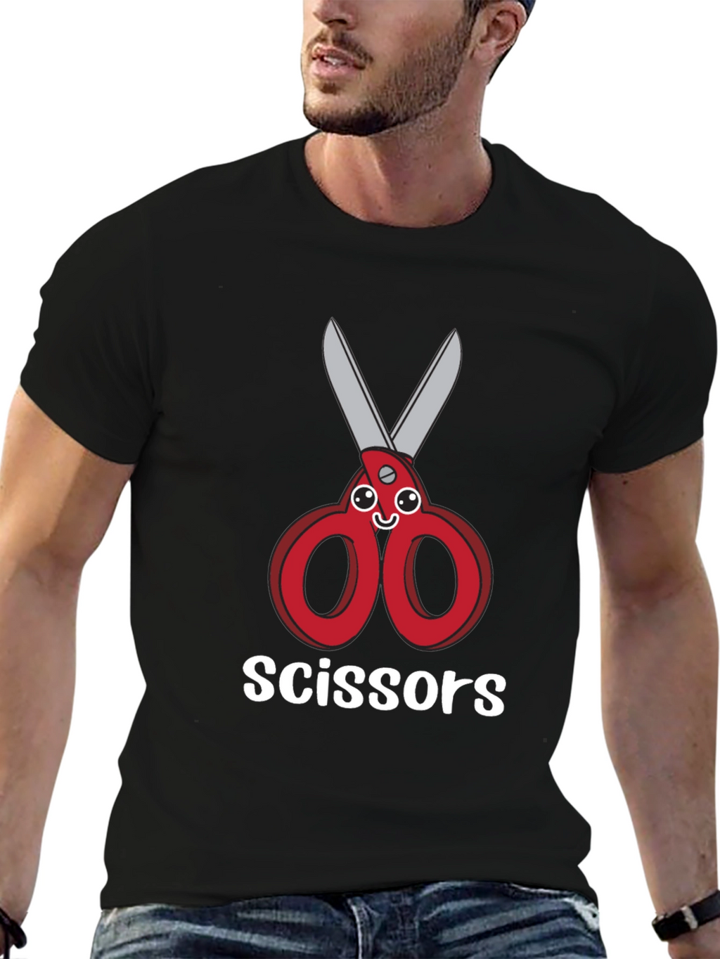Funny Cartoon Scissors T-Shirt - Unisex Graphic Tee
