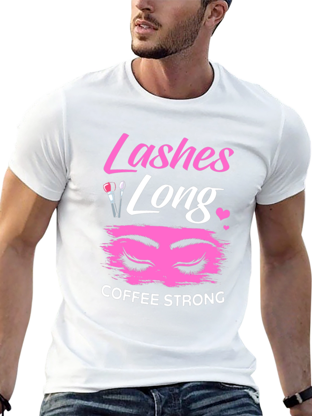 Lashes Long Coffee Strong Graphic T-Shirt