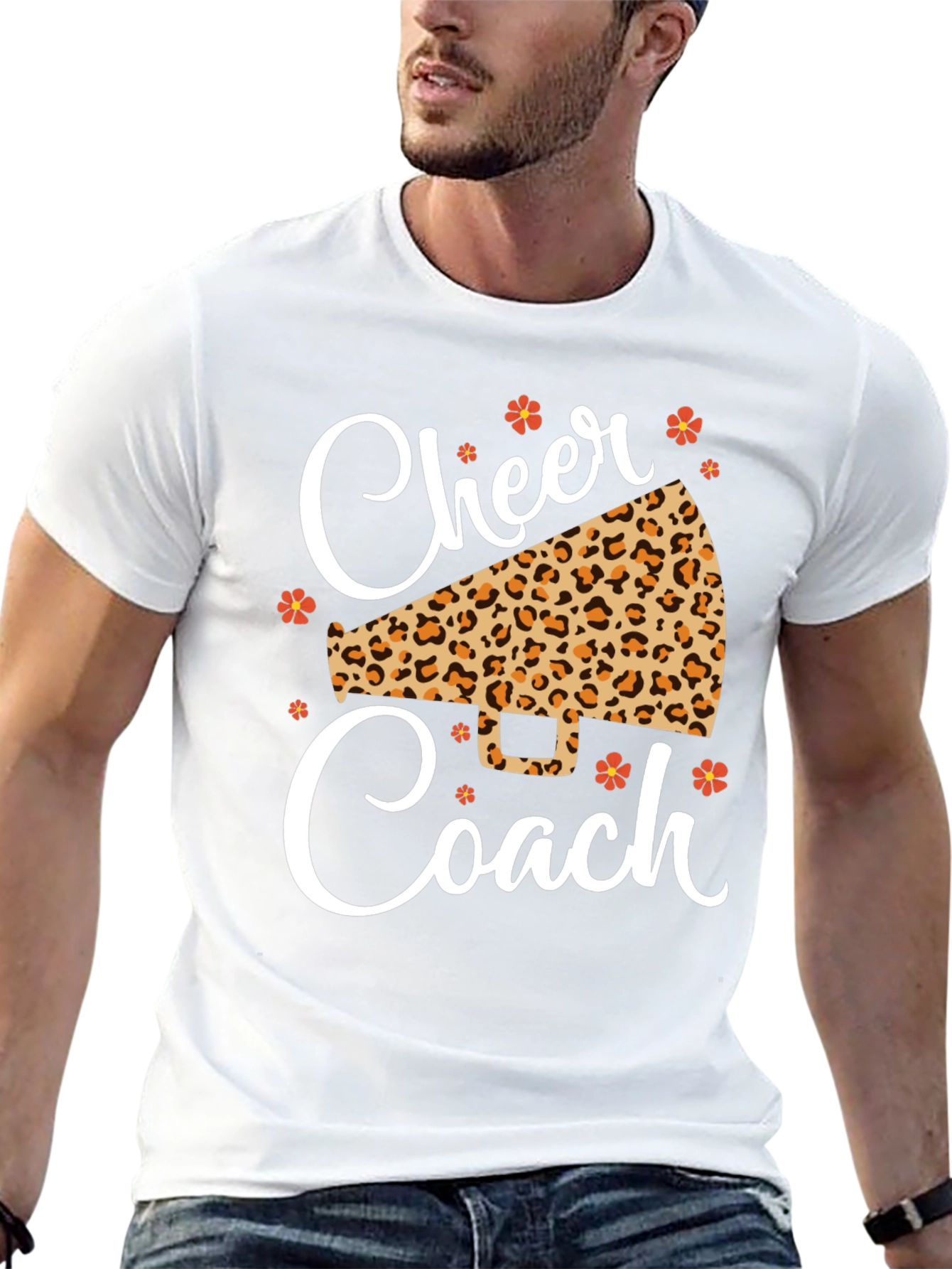 Cheer Coach Leopard Print T-Shirt