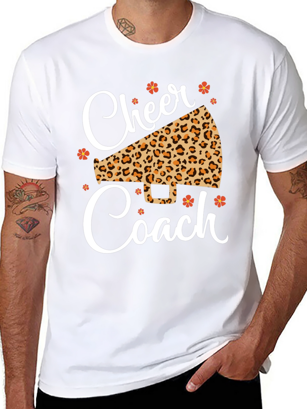 Cheer Coach Leopard Print T-Shirt