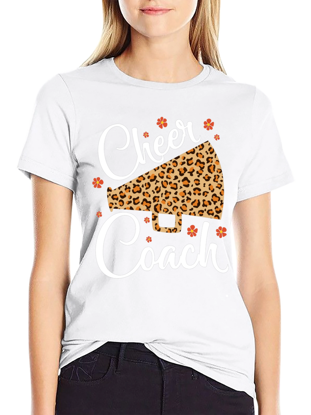 Cheer Coach Leopard Print T-Shirt