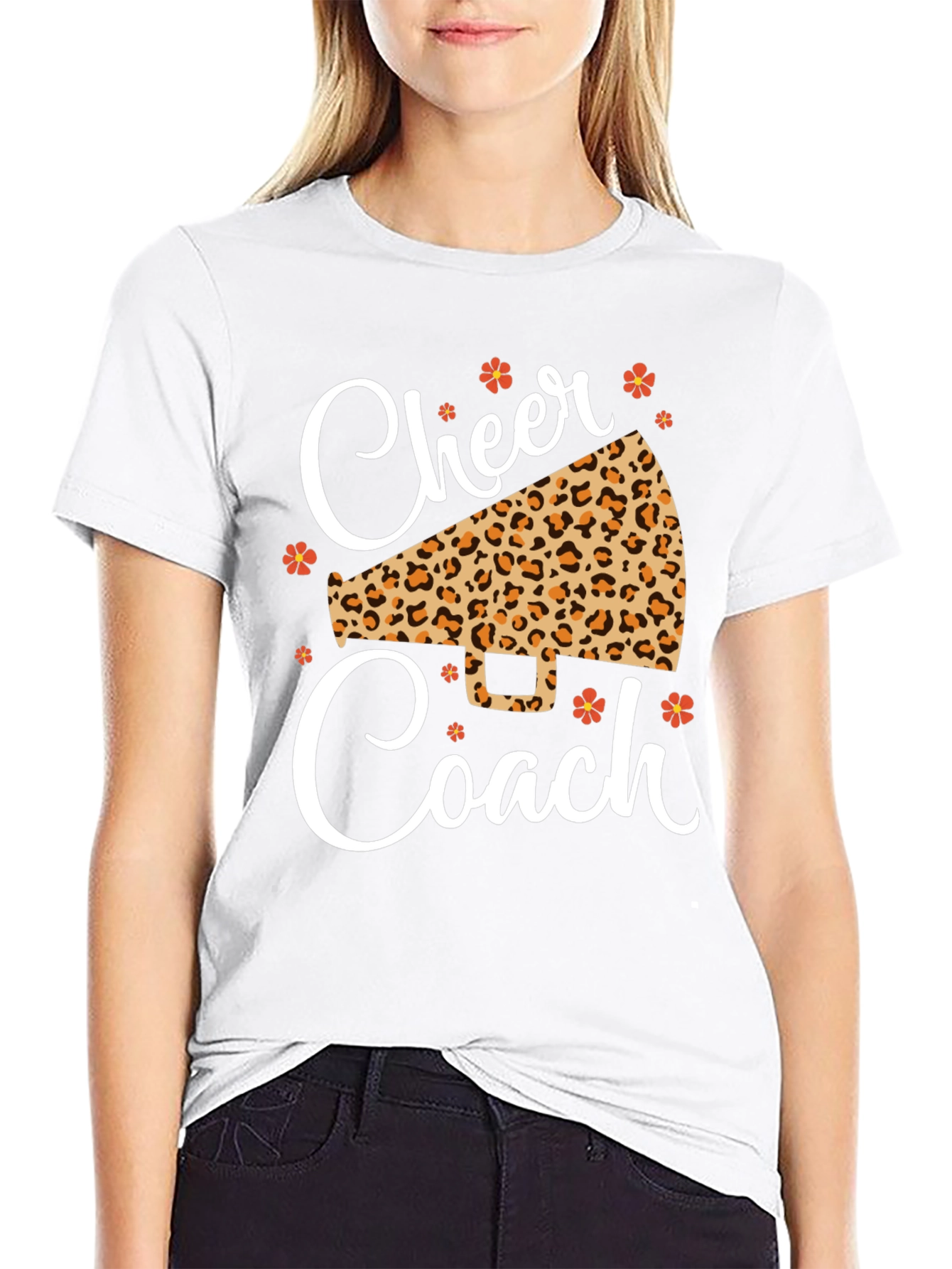 Cheer Coach Leopard Print T-Shirt