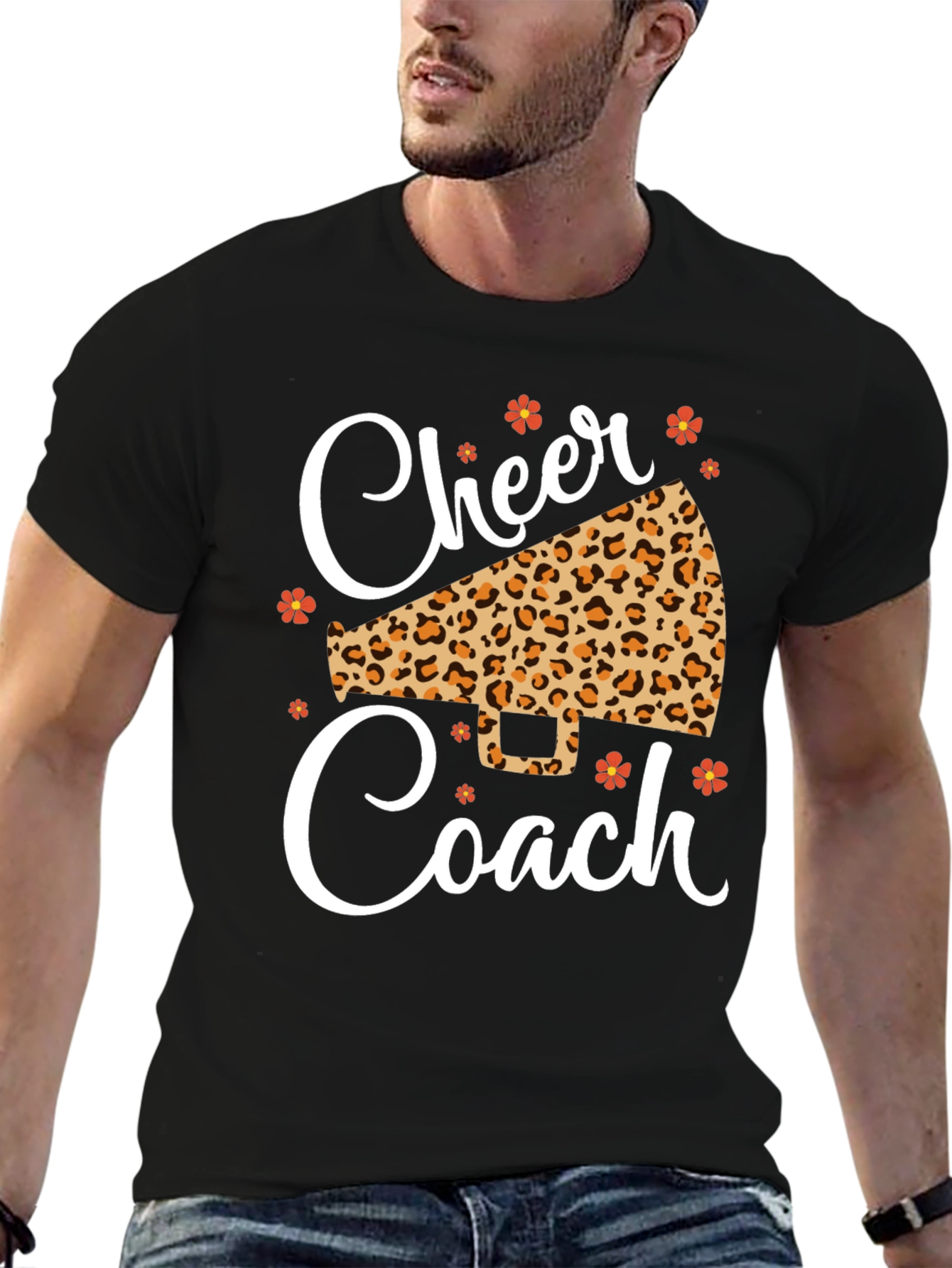 Cheer Coach Leopard Print T-Shirt