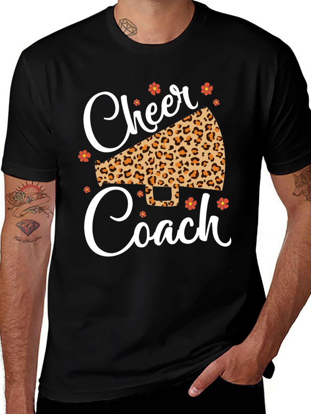 Cheer Coach Leopard Print T-Shirt