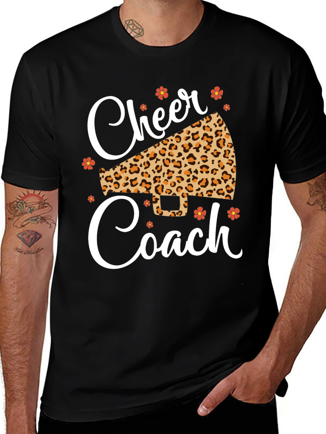 Cheer Coach Leopard Print T-Shirt