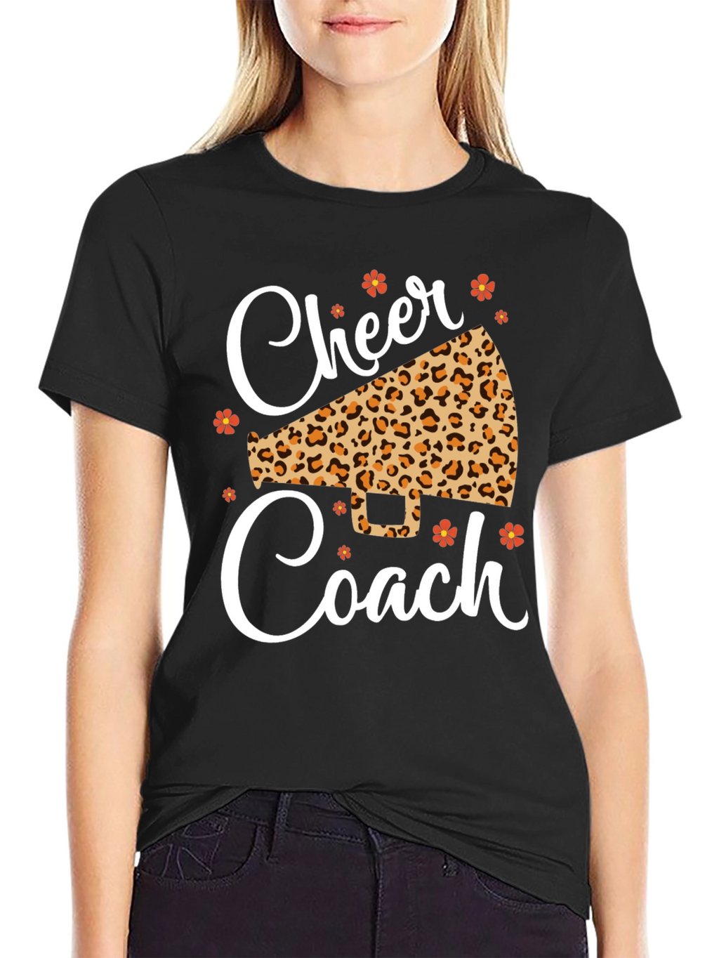 Cheer Coach Leopard Print T-Shirt