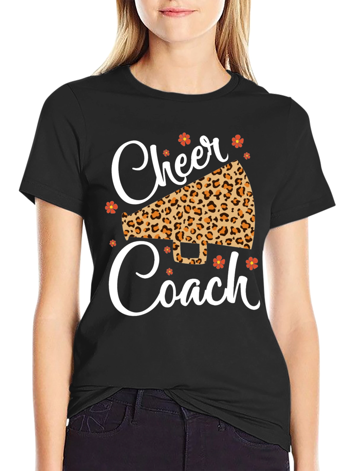 Cheer Coach Leopard Print T-Shirt
