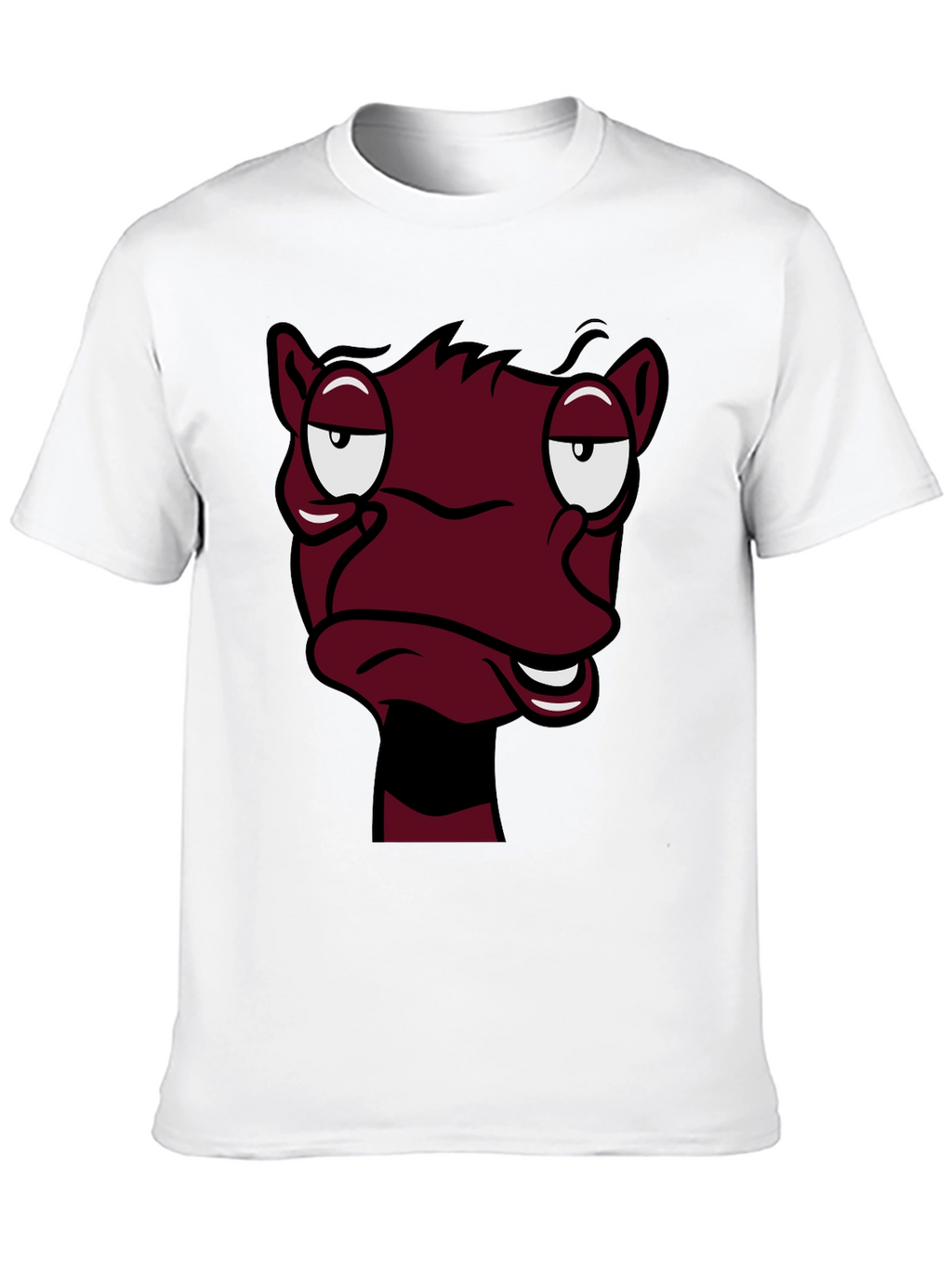 Funny Cartoon Face Graphic Tee - Black T-Shirt